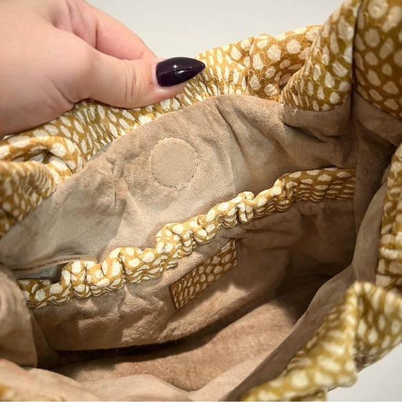 STAUD Felix Faun Purse Tan/Beige Animal Print Leather Handbag Shoulder Bag - Picture 12 of 14